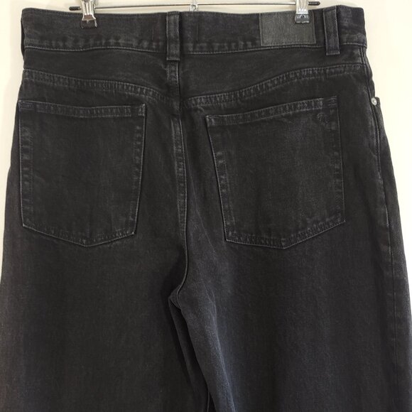 Madewell 'The Arc-Leg Jeans Black Denim Boho Barrel Style  Size 29 - Picture 6 of 10